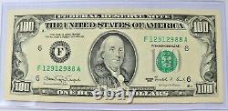 About Au One Hundred Dollar Bill Series 1990 Serial Number F 12912988 A