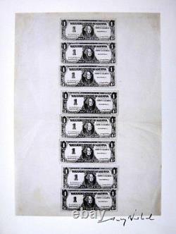 Andy Warhol Hand Signed Signature One Dollar Bills Print