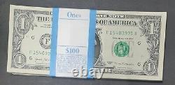 BEP Uncirculated ONE Dollar Bills, Series 2017 $1 Sequential Notes, 100 total