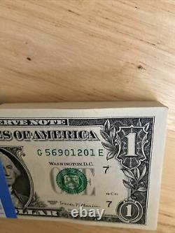 BUNDLE 2017 $1-Chicago G 100 X1 DOLLAR BILLS NOTE CURRENCY Notes- 01234