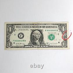 Binary Flipper Six of a Kind Fancy Serial One Dollar Bill F90009000B FW 0s 9s