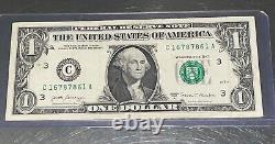 C 16787861 Binary Repeater $1 One Dollar Bill Note Fancy Serial #