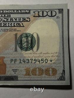 Clean $100 Bill Star Note One Hundred Dollar Series 2017 A Serial # PF14379450