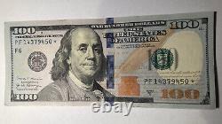 Clean $100 Bill Star Note One Hundred Dollar Series 2017 A Serial # PF14379450