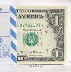 Crisp UNC One Dollar Bill Star Notes BEP Strap 100 Sequential Serial Numbers