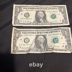 Dollar bills serial number 2013 (B)