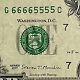 Double Quad 6s 5s Fancy Serial Number 2017 One Dollar Bill G66665555c Fw Binary