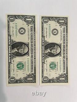 Duplicate 1 dollar bill star note in sequence