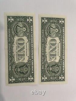 Duplicate 1 dollar bill star note in sequence