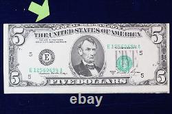 Error 1981A $5 Federal Reserve Note Misaligned Obverse Printing XF 4GQS