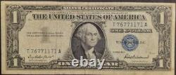 Error $1 1957 Misalign One Dollar Bill Blue Seal Only 3 Digits T 76771171 A