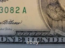 Error Note (Partial Wet Ink Transfer) (Ungraded) 1993 One-Hundred-Dollar Bill