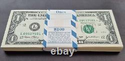 FULL Pack 100 Consecutive One Dollar Bills STAR NOTES 2003 UNCIRCULATED #66610