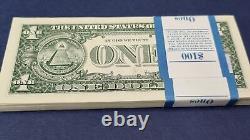 FULL Pack of 100 Consecutive One Dollar Bills $1 Series 2001 UNCIRCULATED #55166