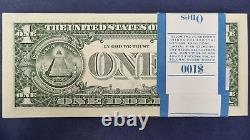 FULL Pack of 100 Consecutive One Dollar Bills $1 Series 2001 UNCIRCULATED #55166