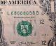 Fancy Serial Number $1 Bill Series 201388088088 (binary Oscillating Radar)