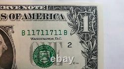 Fancy Serial Number $1 one dollar US Currency Paper Money bill ladder