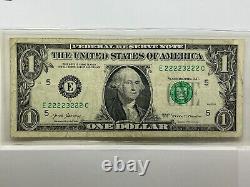 Fancy Serial Number One Dollar Bill Series 2017 7 of a Kind Near Solid Binary