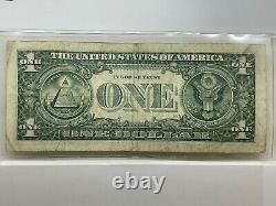 Fancy Serial Number One Dollar Bill Series 2017 7 of a Kind Near Solid Binary