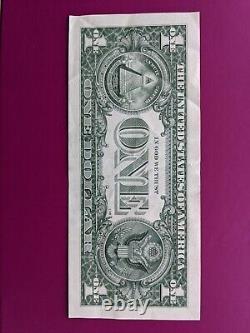 Fancy Serial Number Trinary Note with Bookends! $1 One Dollar Bill San Francisco