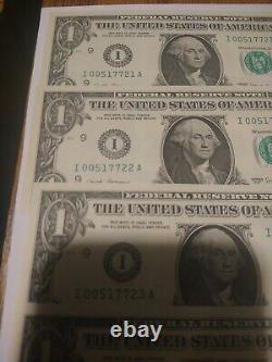 Fancy consecutive serial number one dollar bills 2017A (5)