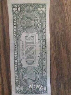 Fancy serial number 1 dollar bill