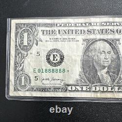 Fancy serial number 1 dollar bill trinary