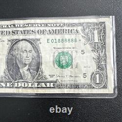 Fancy serial number 1 dollar bill trinary
