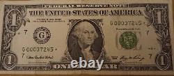 Federal Reserve Note One Dollar Bill Very Low Serial #'s & A Star Note 2006