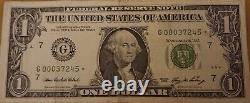 Federal Reserve Note One Dollar Bill Very Low Serial #'s & A Star Note 2006