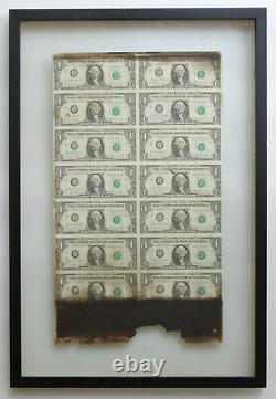 Framed 1981 Uncut Sheet 16 $1 One Dollar Bill Federal Reserve Note Uncirculated