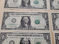 Gas Pump $1 Error Note Stuck Digit One Dollar Bill Sequential Currency Lot of 10