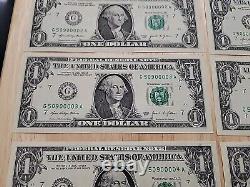 Gas Pump $1 Error Note Stuck Digit One Dollar Bill Sequential Currency Lot of 10