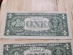 Gas Pump $1 Error Note Stuck Digit One Dollar Bill Sequential Currency Lot of 10