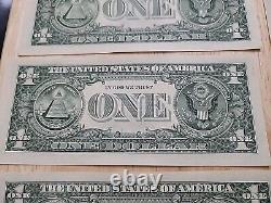 Gas Pump $1 Error Note Stuck Digit One Dollar Bill Sequential Currency Lot of 10