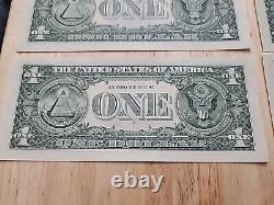 Gas Pump $1 Error Note Stuck Digit One Dollar Bill Sequential Currency Lot of 10