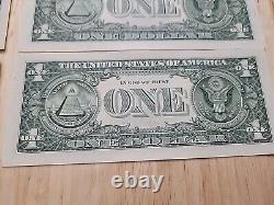 Gas Pump $1 Error Note Stuck Digit One Dollar Bill Sequential Currency Lot of 10