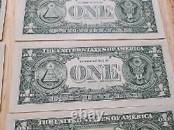 Gas Pump $1 Error Note Stuck Digit One Dollar Bill Sequential Currency Lot of 10