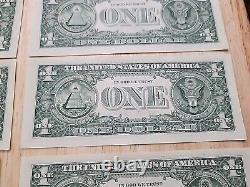 Gas Pump $1 Error Note Stuck Digit One Dollar Bill Sequential Currency Lot of 10