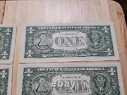 Gas Pump $1 Error Note Stuck Digit One Dollar Bill Sequential Currency Lot of 10