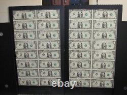 Lot Of 2 1981 Uncut Uncirculated Sheets Of 16 One Dollar Bills