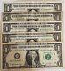 Lot Of 5 2013 $1 B Series Duplicate Star Note Used