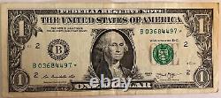 Lot of 5 2013 $1 B Series DUPLICATE STAR NOTE USED