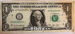 Lot of 5 2013 $1 B Series DUPLICATE STAR NOTE USED