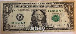 Lot of 5 2013 $1 B Series DUPLICATE STAR NOTE USED