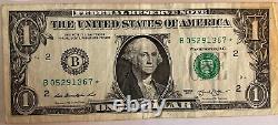 Lot of 5 2013 $1 B Series DUPLICATE STAR NOTE USED