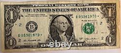 Lot of 5 2013 $1 B Series DUPLICATE STAR NOTE USED