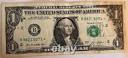 Lot of 5 2013 $1 B Series DUPLICATE STAR NOTE USED