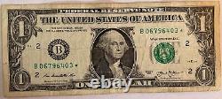 Lot of 5 2013 $1 B Series DUPLICATE STAR NOTE USED