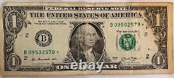 Lot of 5 2013 $1 B Series DUPLICATE STAR NOTE USED